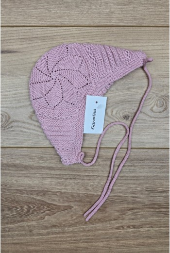 CAPOTA UNISEX HECHA A MANO DE ARTESANÍA CARMINA, ROSA PALO. VERANO 26. 2