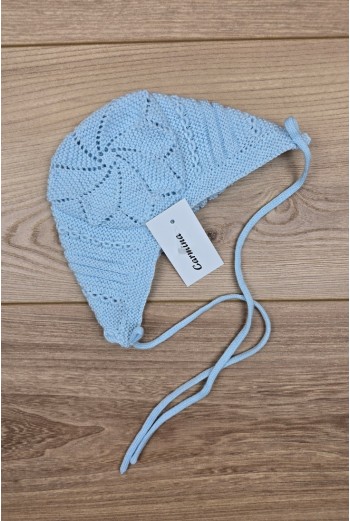 CAPOTA UNISEX HECHA A MANO DE ARTESANÍA CARMINA, CELESTE. VERANO 26. 2