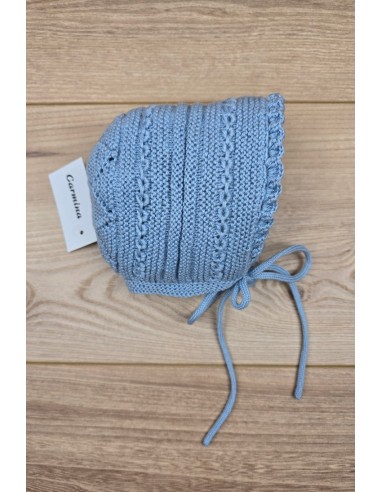 CAPOTA UNISEX HECHA A MANO DE ARTESANÍA CARMINA, AZUL INGLÉS. VERANO 26.