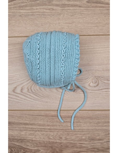 CAPOTA UNISEX HECHA A MANO DE ARTESANÍA CARMINA, VERDE AGUA. VERANO 26.
