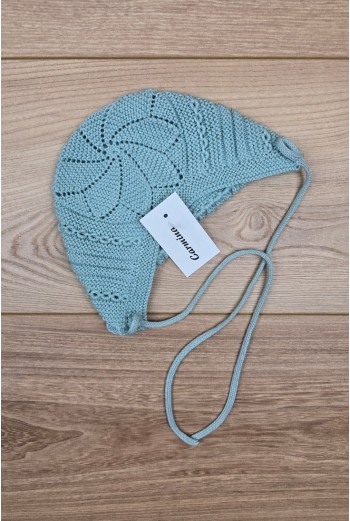 CAPOTA UNISEX HECHA A MANO DE ARTESANÍA CARMINA, VERDE AGUA. VERANO 26. 2