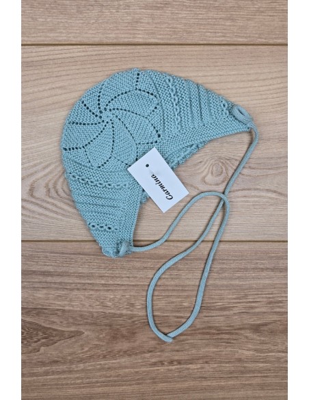 CAPOTA UNISEX HECHA A MANO DE ARTESANÍA CARMINA, VERDE AGUA. VERANO 26.
