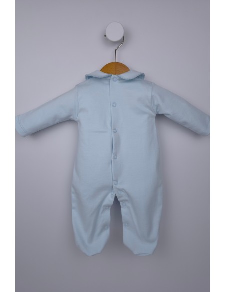 PIJAMA PUNTO SMOCK FLOR, CELESTE. VERANO 26.
