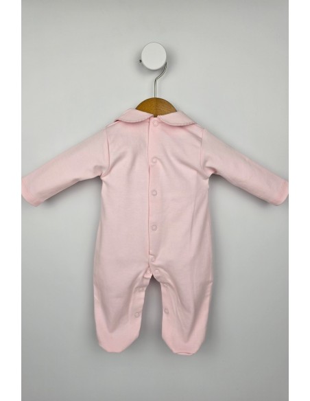 PIJAMA PUNTO SMOCK FLOR, ROSA. VERANO 26.