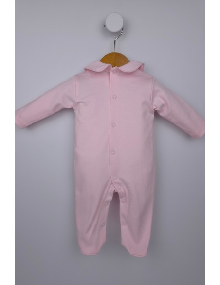 PIJAMA PUNTO SMOCK CABALLITO MADERA, ROSA. VERANO 26.
