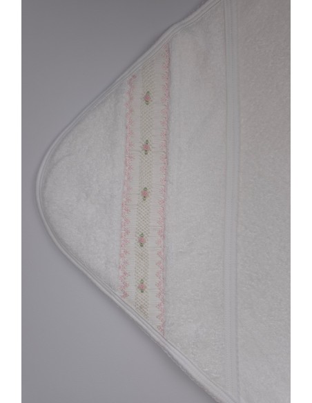 CAPA DE BAÑO PUNTO SMOCK FLOR, ROSA. VERANO 26.