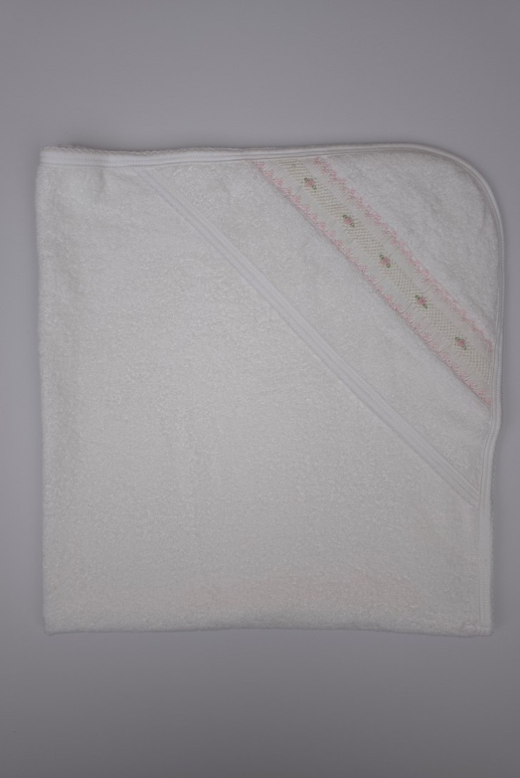 CAPA DE BAÑO PUNTO SMOCK FLOR, ROSA. VERANO 26.