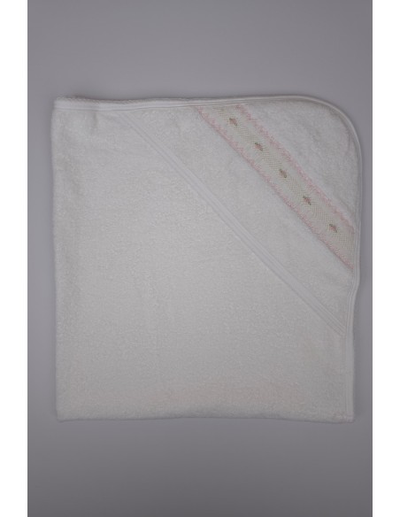 CAPA DE BAÑO PUNTO SMOCK FLOR, ROSA. VERANO 26.