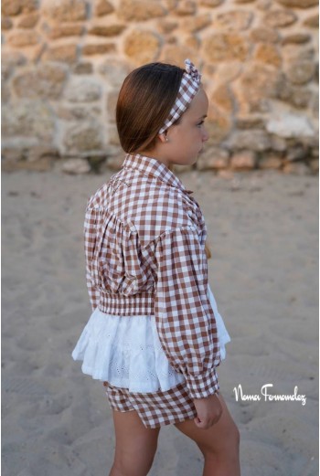 BOMBER NIÑA COLECCIÓN TILO DE NOMA FERNÁNDEZ, VICHY MARRÓN. VERANO 26. 2