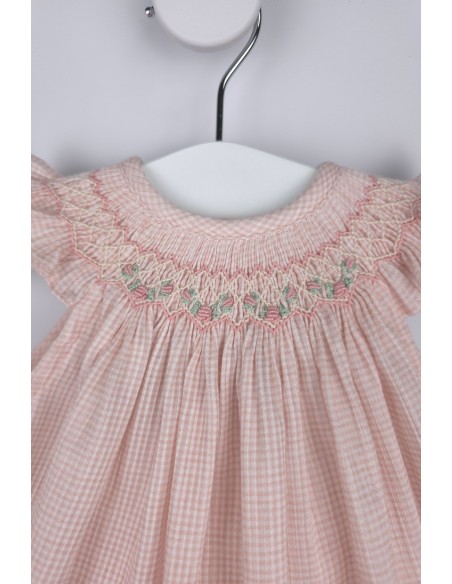 JESUSITO PUNTO SMOCK ROSITA DE TARTALETA, ROSA. VERANO 26.