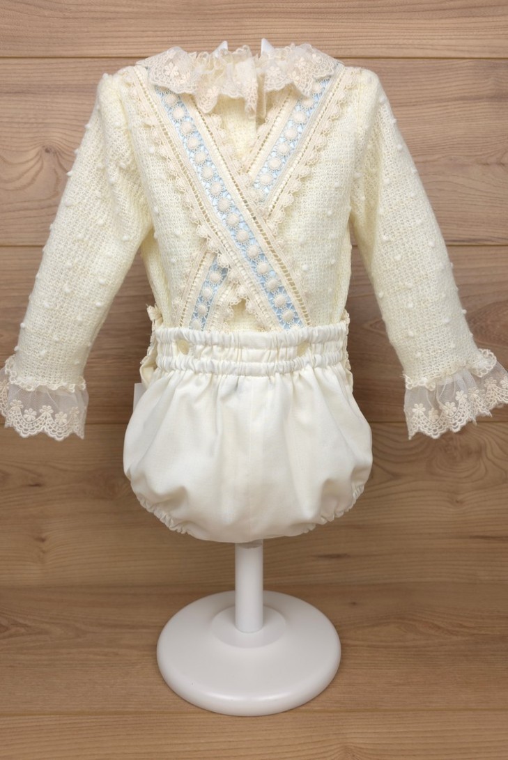 CONJUNTO NIÑO DE PUNTO CRUDO/CELESTE (2 PIEZAS), W05. KOBEZ. INVIERNO.