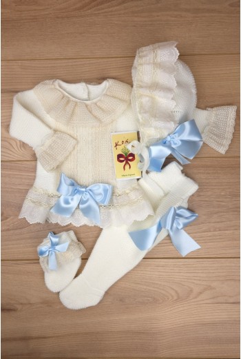copia de CONJUNTO UNISEX DE PUNTO CRUDO/CELESTE (4 PIEZAS), Y62. KOBEZ. INVIERNO.