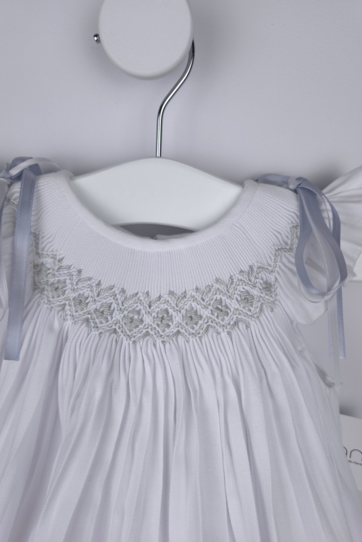 RANITA VIELLA PUNTO SMOCK DE BELÁN, CRUDO/AZUL. INVIERNO 22