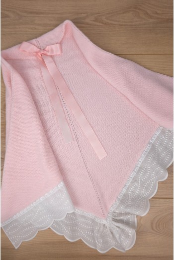 TOQUILLA DE ARTESANÍA CARMINA, ROSA/BLANCO. INVIERNO 26.