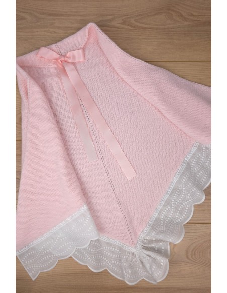 TOQUILLA DE ARTESANÍA CARMINA, ROSA/BLANCO. INVIERNO 26.