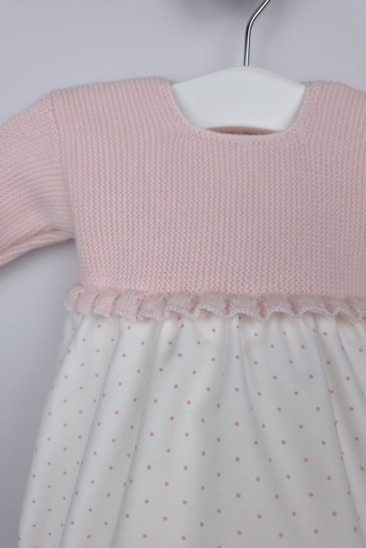 RANITA PUNTO/TELA MANGA LARGA DE ARTESANÍA CARMINA, ROSA. INVIERNO 26.