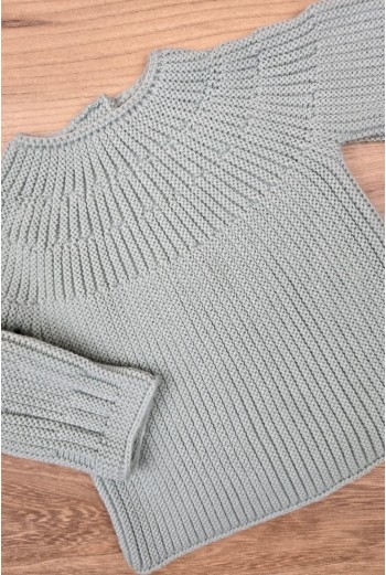 JERSEY DE ARTESANÍA CARMINA, VERDE AGUA. INVIERNO 26. 2