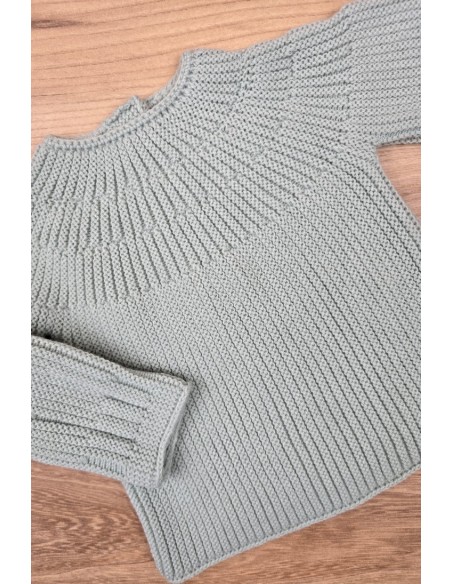 JERSEY DE ARTESANÍA CARMINA, VERDE AGUA. INVIERNO 26.