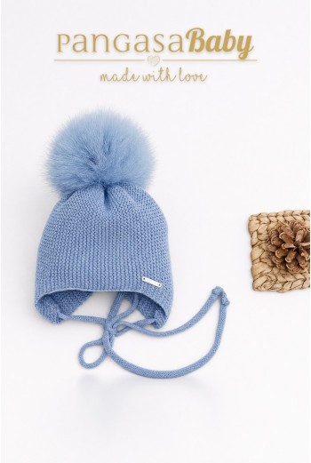 GORRO OREJERO PANGASA POMPÓN NATURAL, BRUMA. INVIERNO 26.