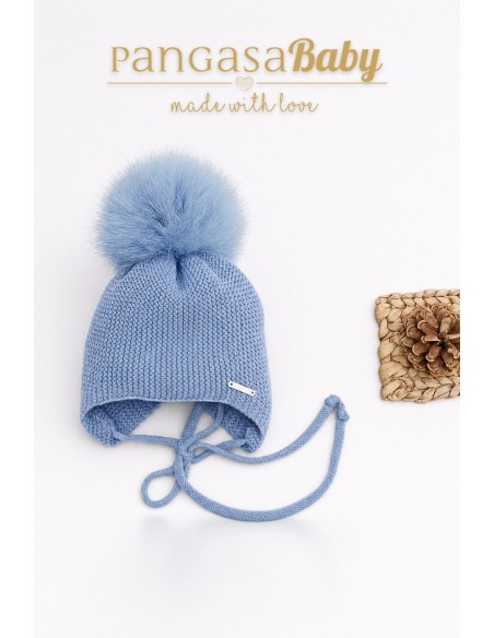 GORRO OREJERO PANGASA POMPÓN NATURAL, BRUMA. INVIERNO 26.