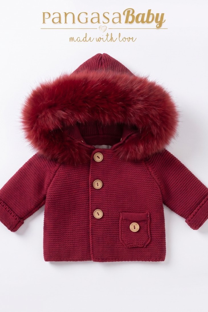 TRENKA LUXURY UNISEX PELO NATURAL DE PANGASA BABY, CEREZA. INVIERNO 26.