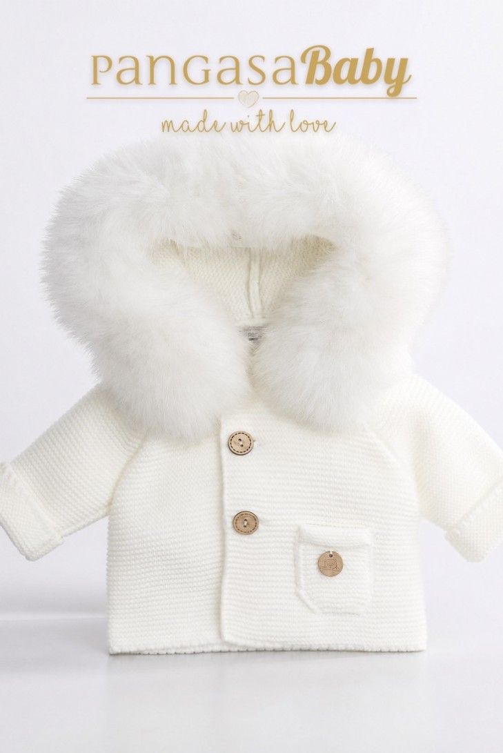 TRENKA LUXURY UNISEX PELO SINTÉTICO DE PANGASA BABY, MARFIL. INVIERNO 26.