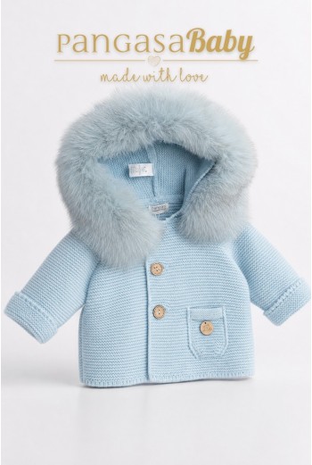 TRENKA LUXURY UNISEX PELO SINTÉTICO DE PANGASA BABY, CELESTE EMPOLVADO. INVIERNO 26.
