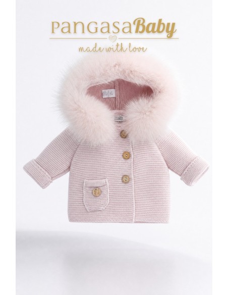 TRENKA LUXURY UNISEX PELO SINTÉTICO DE PANGASA BABY, ROSA EMPOLVADO. INVIERNO 26.