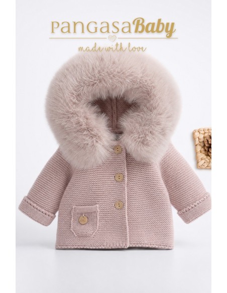 TRENKA LUXURY UNISEX PELO SINTÉTICO DE PANGASA BABY, ROSA VINTAGE. INVIERNO 26.