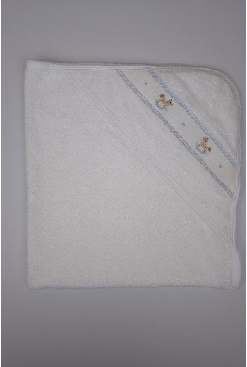 CAPA DE BAÑO PUNTO SMOCK CABALLITO MADERA, CELESTE. INVIERNO 26.