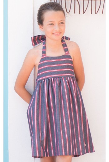 VESTIDO NIÑA ANUDADO AL CUELLO COLECCIÓN SKULL DE EVE CHILDREN