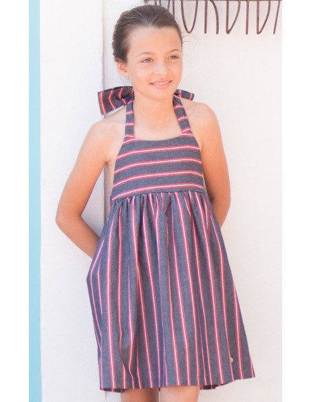 VESTIDO NIÑA ANUDADO AL CUELLO COLECCIÓN SKULL DE EVE CHILDREN