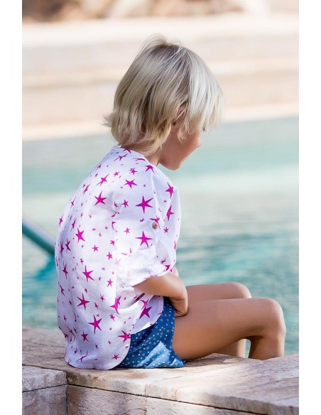 CONJUNTO BEBE NIÑO CAMISA Y BOMBACHO NAVY