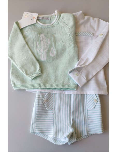 CONJUNTO NIÑO CAMISA Y PANTALÓN RECTO CIES DE KAULI
