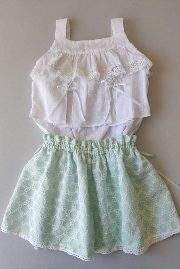 CONJUNTO NIÑA BLUSÓN Y FALDA COLECCIÓN CIES DE KAULI