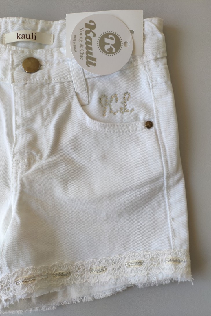 SHORT BLANCO NIÑA VAQUERO CIES YOUNG & CHIC DE KAULI