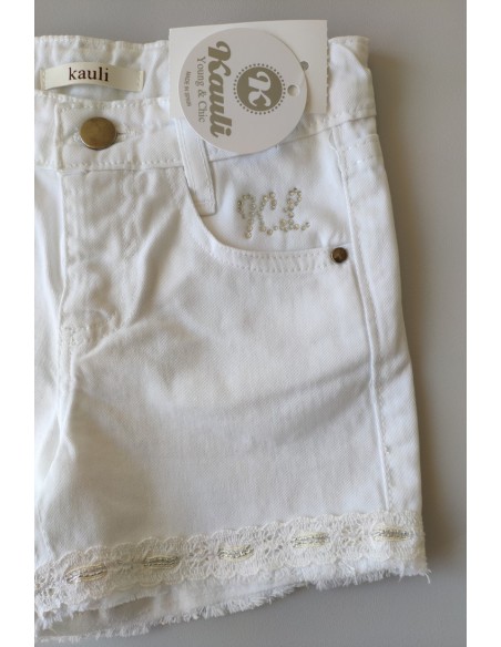 SHORT BLANCO NIÑA VAQUERO CIES YOUNG & CHIC DE KAULI