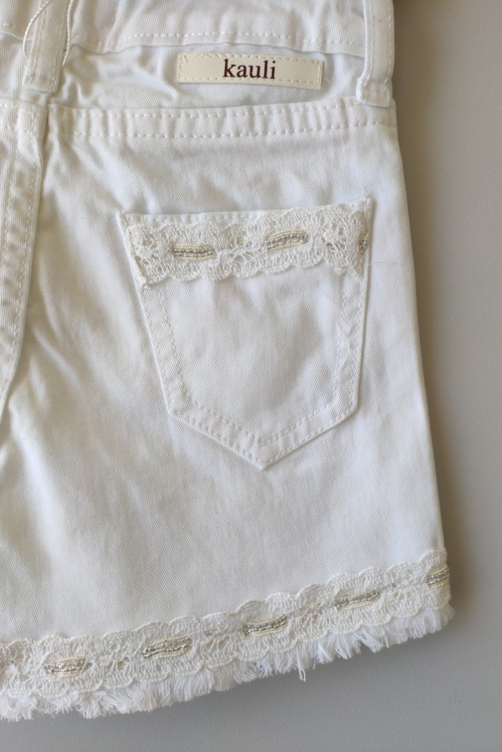 SHORT BLANCO NIÑA VAQUERO CIES YOUNG & CHIC DE KAULI
