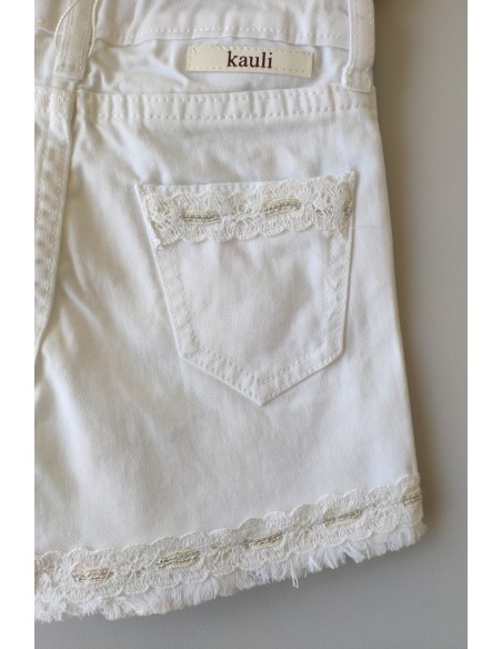 SHORT BLANCO NIÑA VAQUERO CIES YOUNG & CHIC DE KAULI