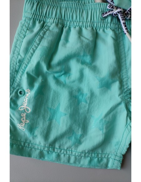 BAÑADOR NIÑO ESTRELLAS TURQUESA DE PEPE JEANS.