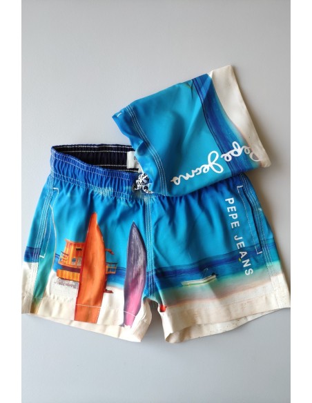 BAÑADOR NIÑO ESTAMPADO TABLAS DE PEPE JEANS.