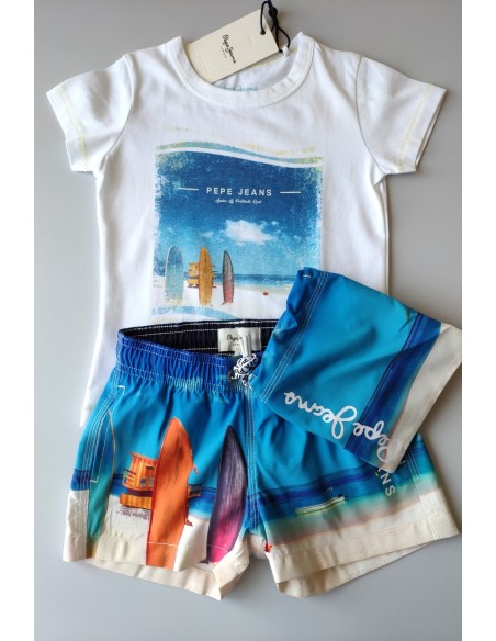 BAÑADOR NIÑO ESTAMPADO TABLAS DE PEPE JEANS.