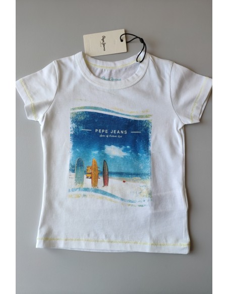 CAMISETA NIÑO ESTAMPADO TABLAS DE PEPE JEANS.