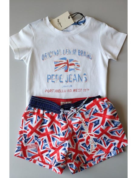 CAMISETA NIÑO ESTAMPADO BANDERA DE PEPE JEANS.
