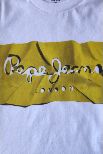 CAMISETA NIÑO LOGO AMARILLO DE PEPE JEANS. 2