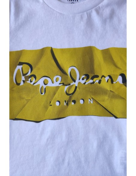 CAMISETA NIÑO LOGO AMARILLO DE PEPE JEANS.