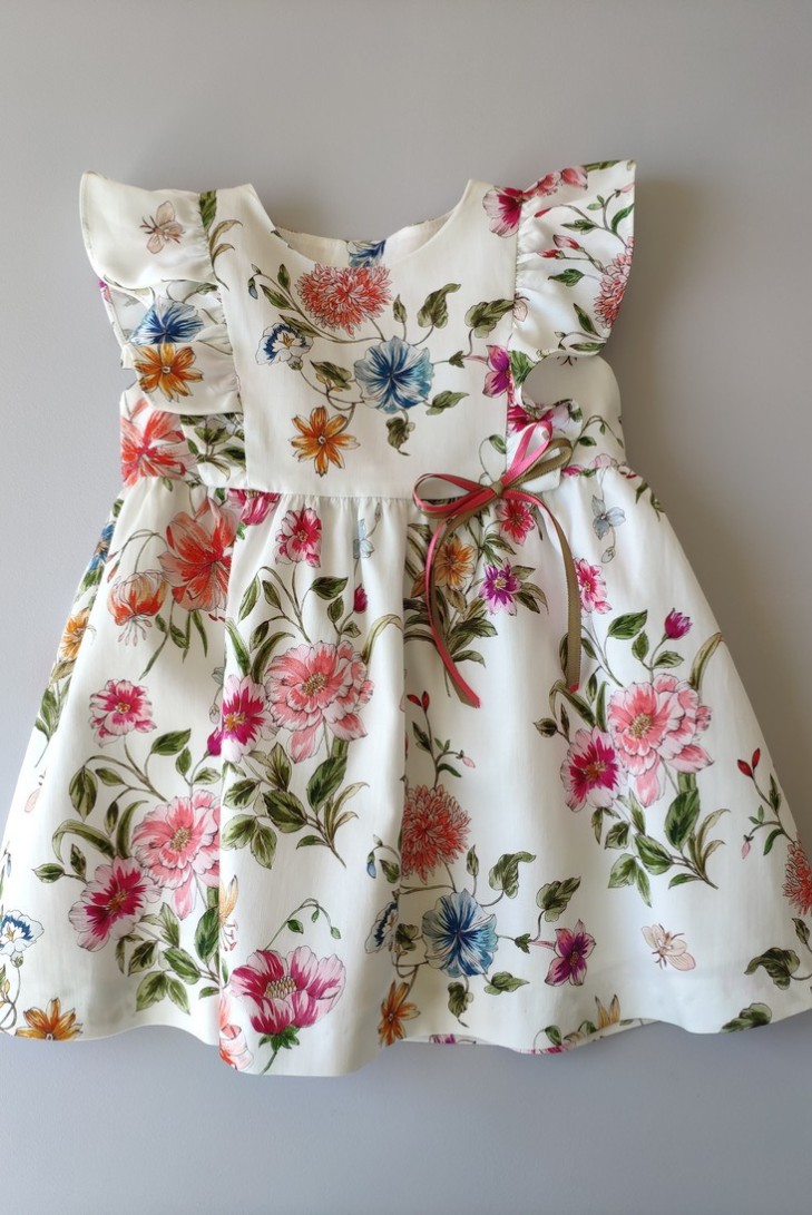 VESTIDO NIÑA SIN MANGAS ESTAMPADO FLORES DE VILLALOBOS.