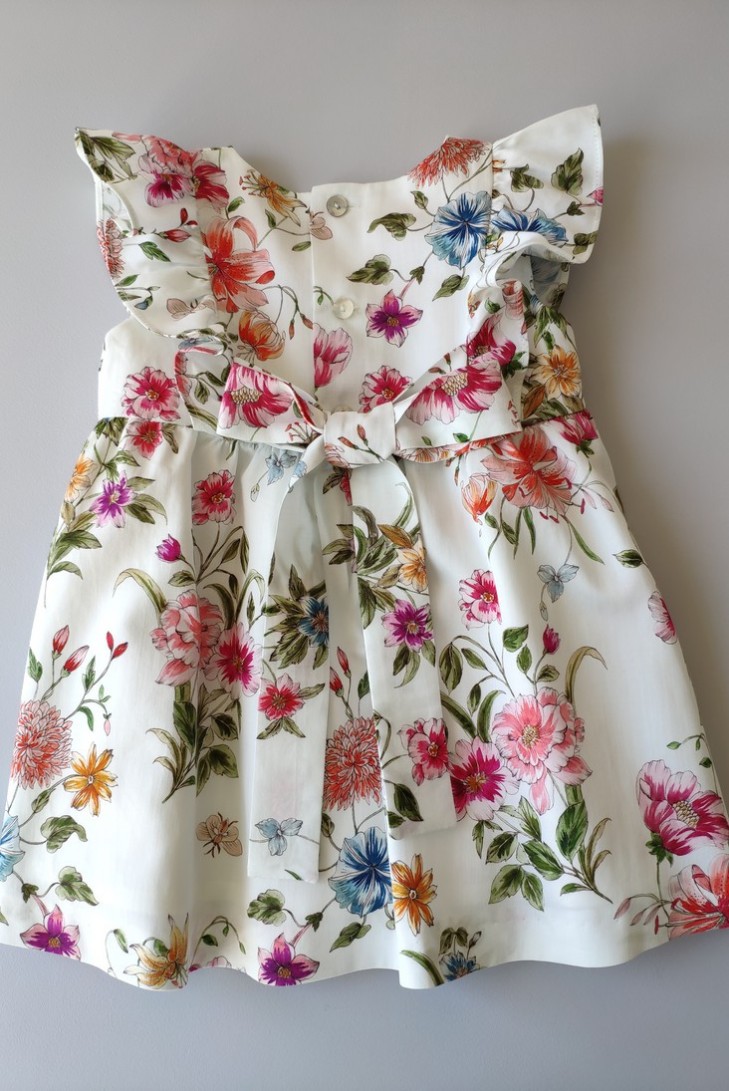 VESTIDO NIÑA SIN MANGAS ESTAMPADO FLORES DE VILLALOBOS.