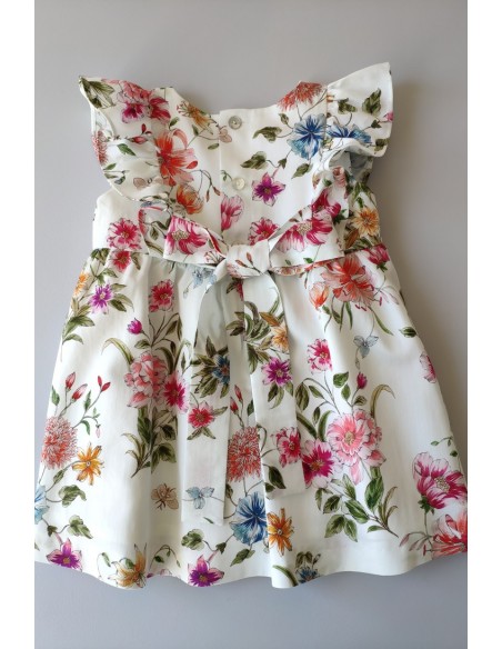 VESTIDO NIÑA SIN MANGAS ESTAMPADO FLORES DE VILLALOBOS.