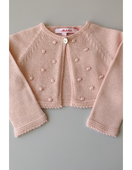 CHAQUETA  DE PUNTO TORERA ROSA DE VILLALOBOS.
